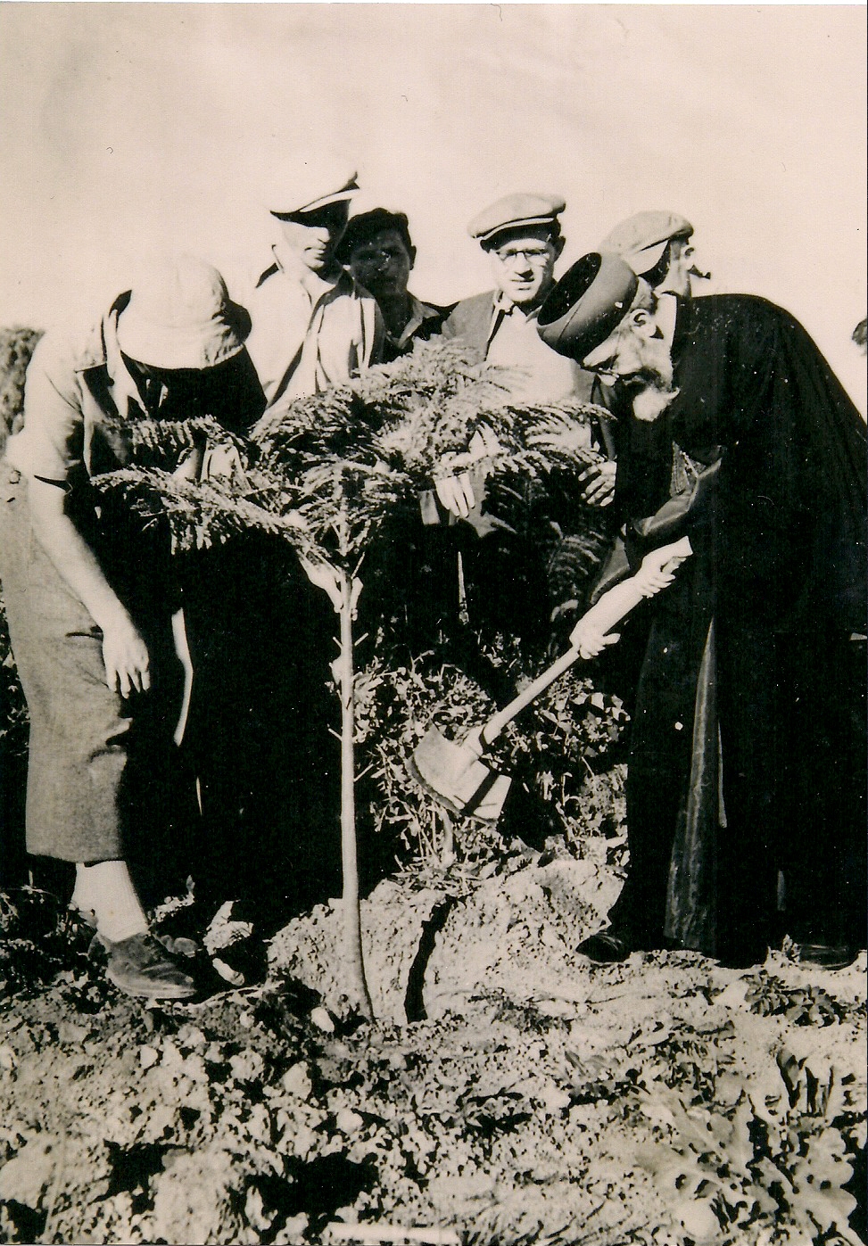 תמונת בצמח עוזיאל בנטיעת עץ 1942